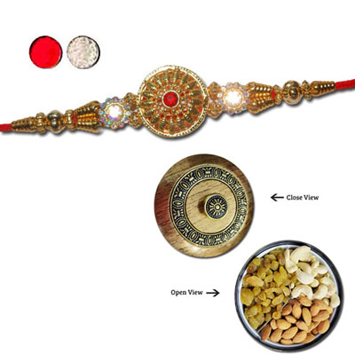 "Rakhi - FR- 8370 A (Single Rakhi), Magna Junior Dry Fruit Box - Code DFB1000(ED) - Click here to View more details about this Product